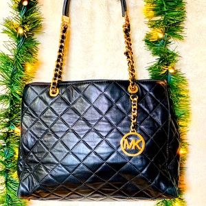 Michael Kors Quilted Gold Chain Strap Purse